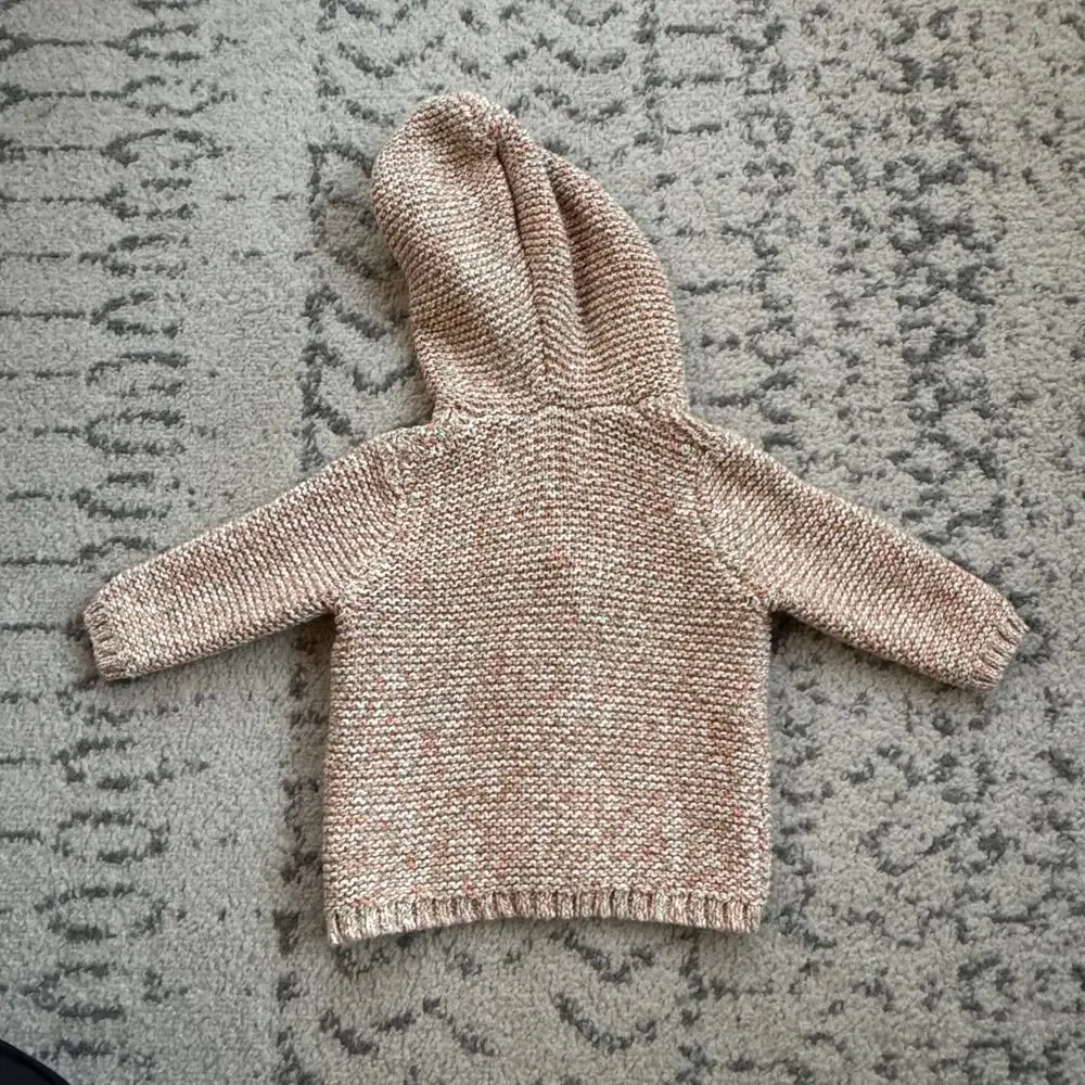 Old Navy Infant Girl Confetti Multicolored Hooded Sweater Cardigan 3-6M